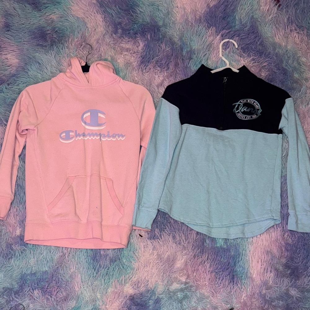 Champion Pink and Blue Kids Hoodie